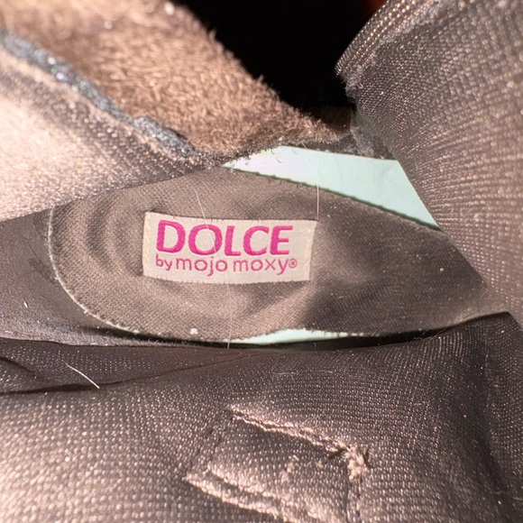 Dolce by Mojo Moxy Brown Suede Ankle Boots Bow Sequin Heel 9M - Picture 8 of 8